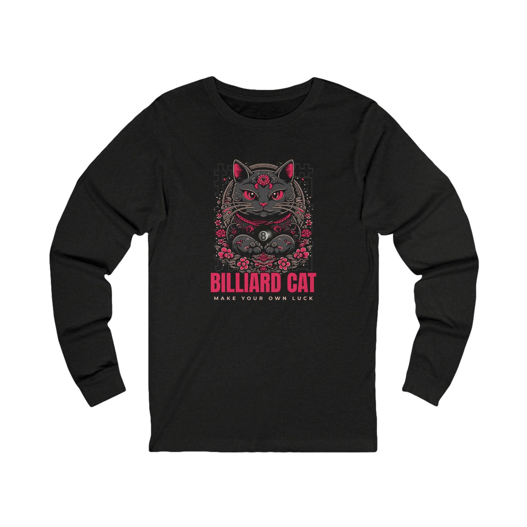 Billiard 8 Ball Cat - Unisex Long Sleeve Tee - BFLY BILLIARDS