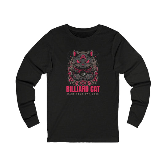 Billiard 8 Ball Cat - Unisex Long Sleeve Tee - BFLY BILLIARDS