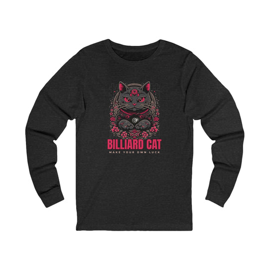 Billiard 8 Ball Cat - Unisex Long Sleeve Tee - BFLY BILLIARDS