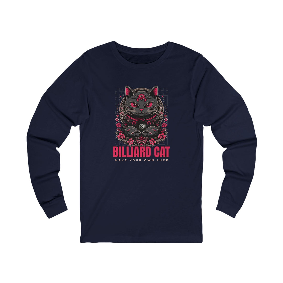 Billiard 8 Ball Cat - Unisex Long Sleeve Tee - BFLY BILLIARDS