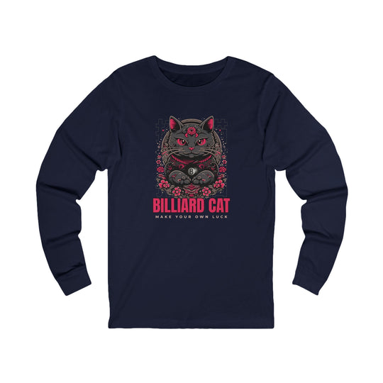 Billiard 8 Ball Cat - Unisex Long Sleeve Tee - BFLY BILLIARDS
