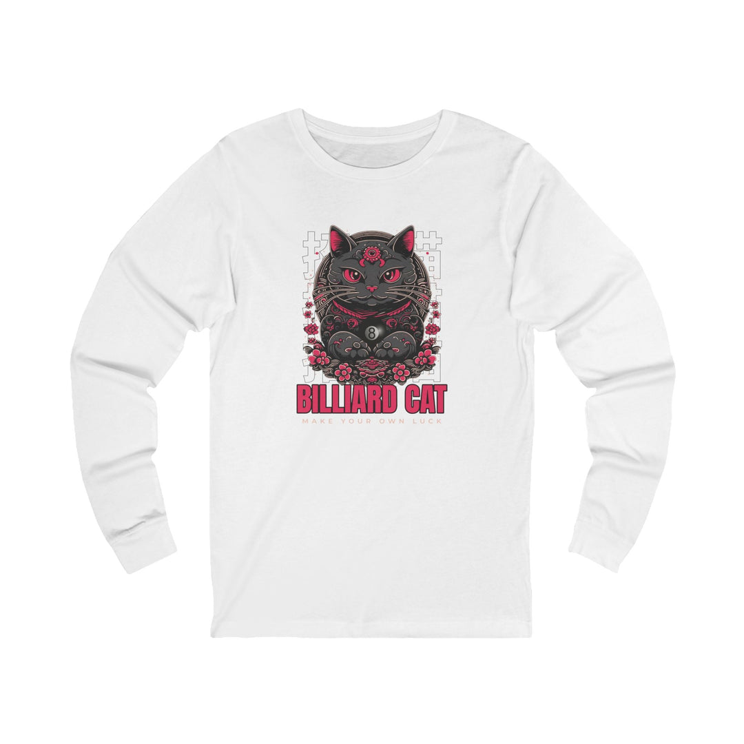 Billiard 8 Ball Cat - Unisex Long Sleeve Tee - BFLY BILLIARDS
