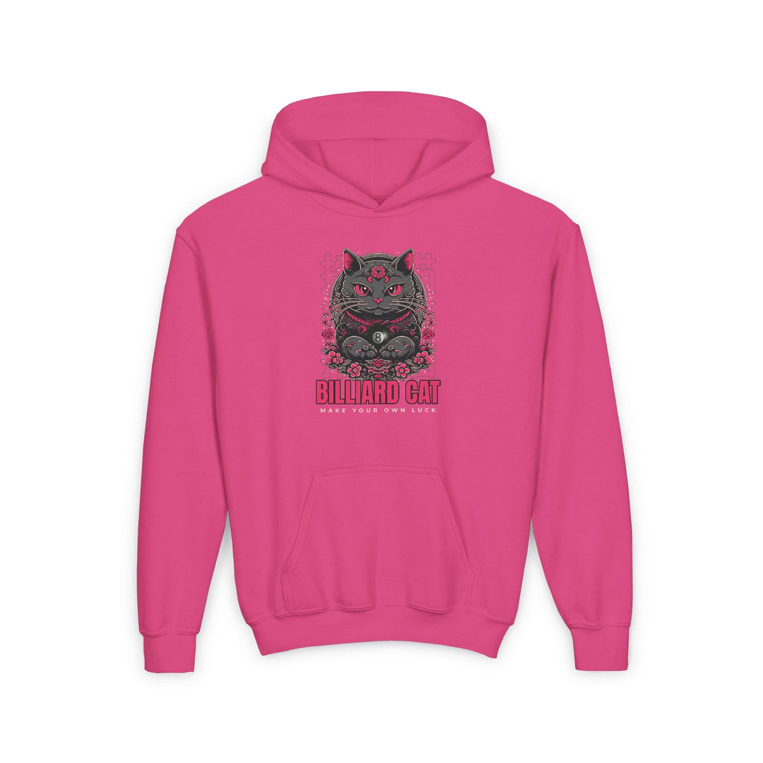 Billiard 8 Ball Cat - Unisex Youth Pullover Hoodie - BFLY BILLIARDS