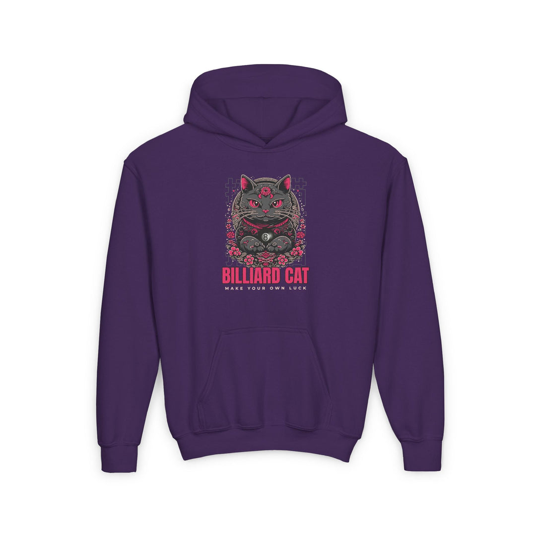 Billiard 8 Ball Cat - Unisex Youth Pullover Hoodie - BFLY BILLIARDS