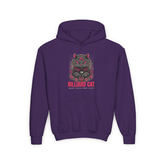 Billiard 8 Ball Cat - Unisex Youth Pullover Hoodie - BFLY BILLIARDS