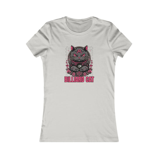 Billiard 8 Ball Cat - Women's Fitted Tee - BFLY BILLIARDS