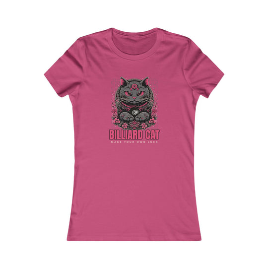 Billiard 8 Ball Cat - Women's Fitted Tee - BFLY BILLIARDS
