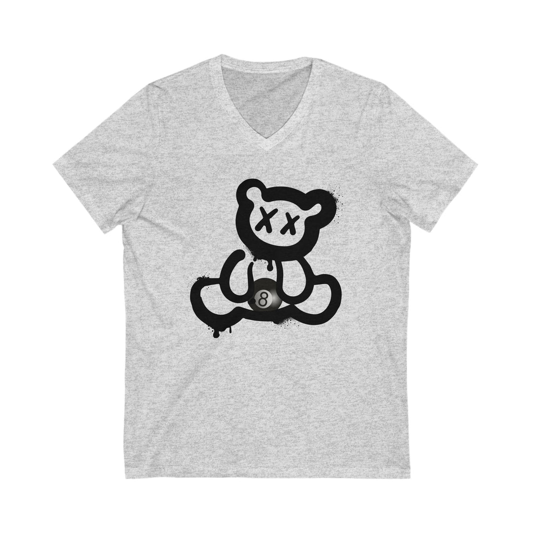 Billiard Bear Black Logo - 8 Ball - Unisex V - Neck Tee - BFLY BILLIARDS