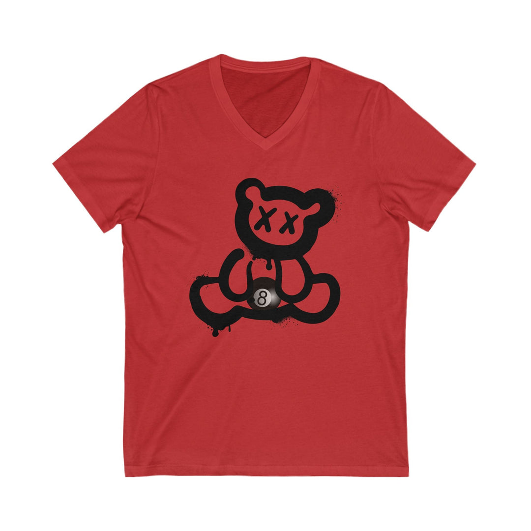 Billiard Bear Black Logo - 8 Ball - Unisex V - Neck Tee - BFLY BILLIARDS