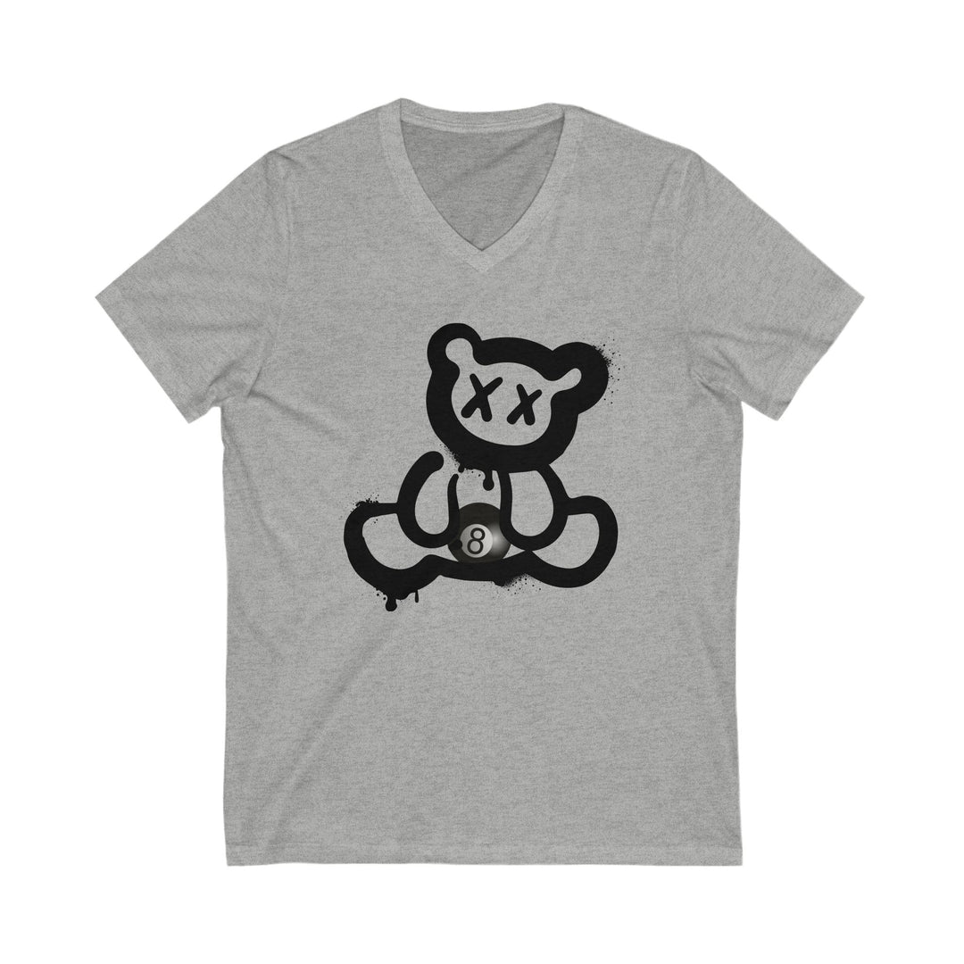 Billiard Bear Black Logo - 8 Ball - Unisex V - Neck Tee - BFLY BILLIARDS