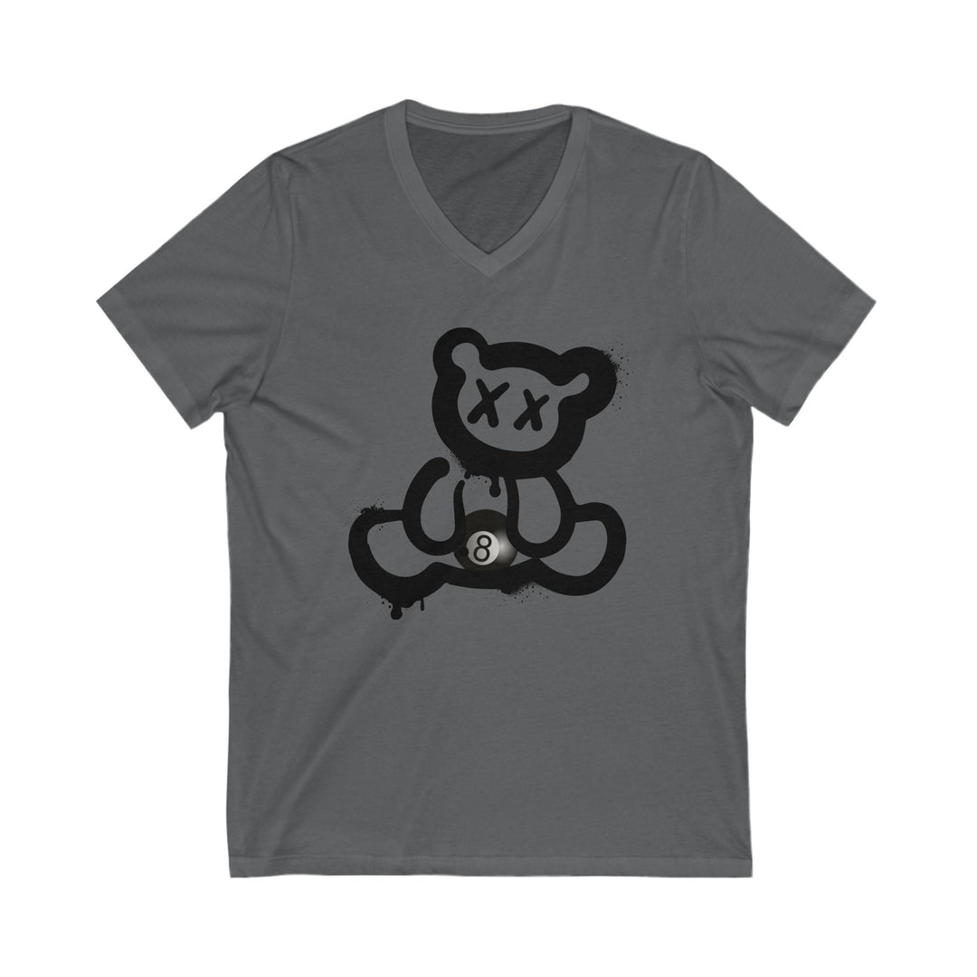 Billiard Bear Black Logo - 8 Ball - Unisex V - Neck Tee - BFLY BILLIARDS