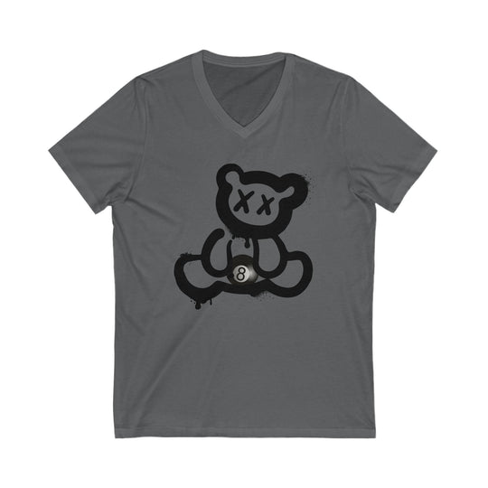 Billiard Bear Black Logo - 8 Ball - Unisex V - Neck Tee - BFLY BILLIARDS