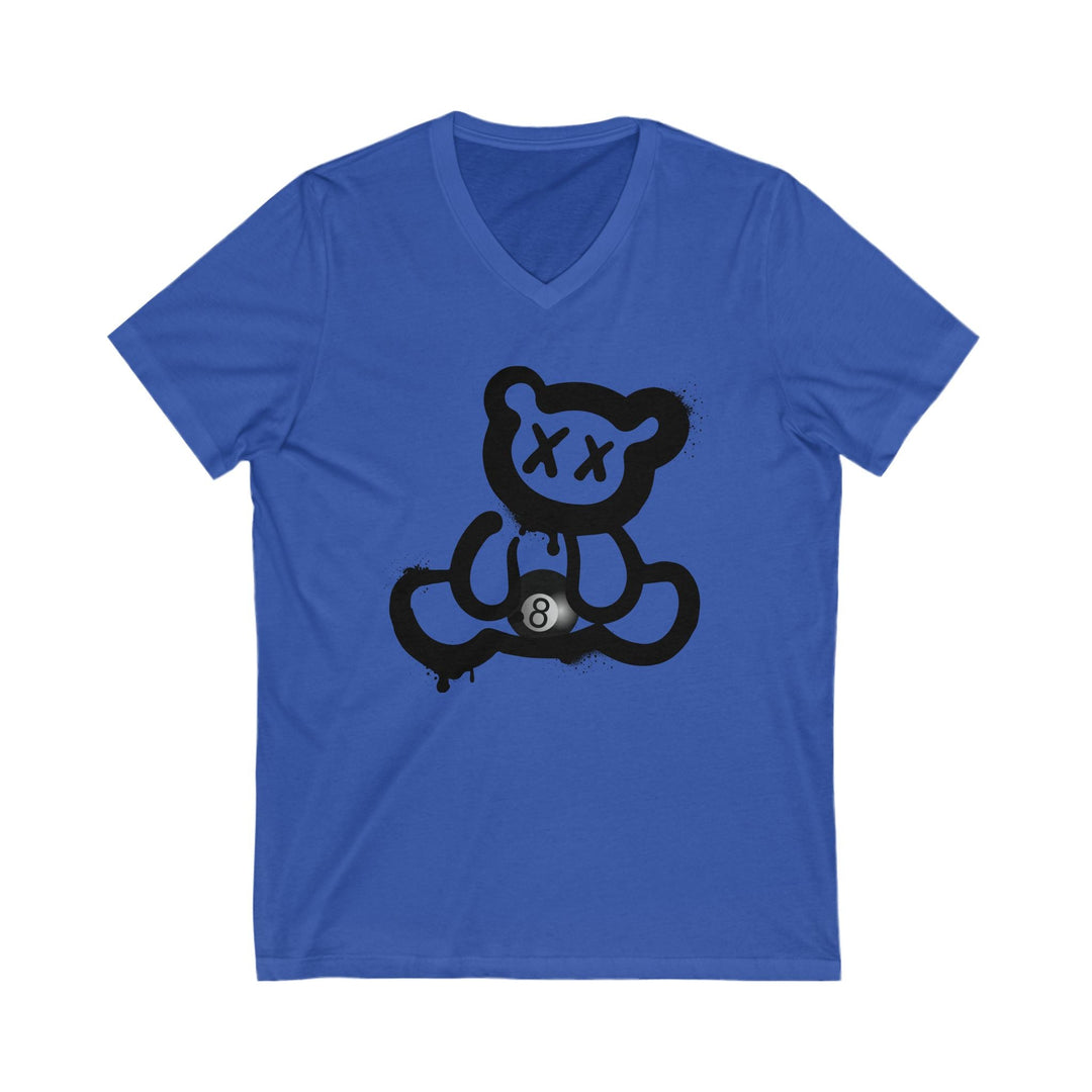 Billiard Bear Black Logo - 8 Ball - Unisex V - Neck Tee - BFLY BILLIARDS