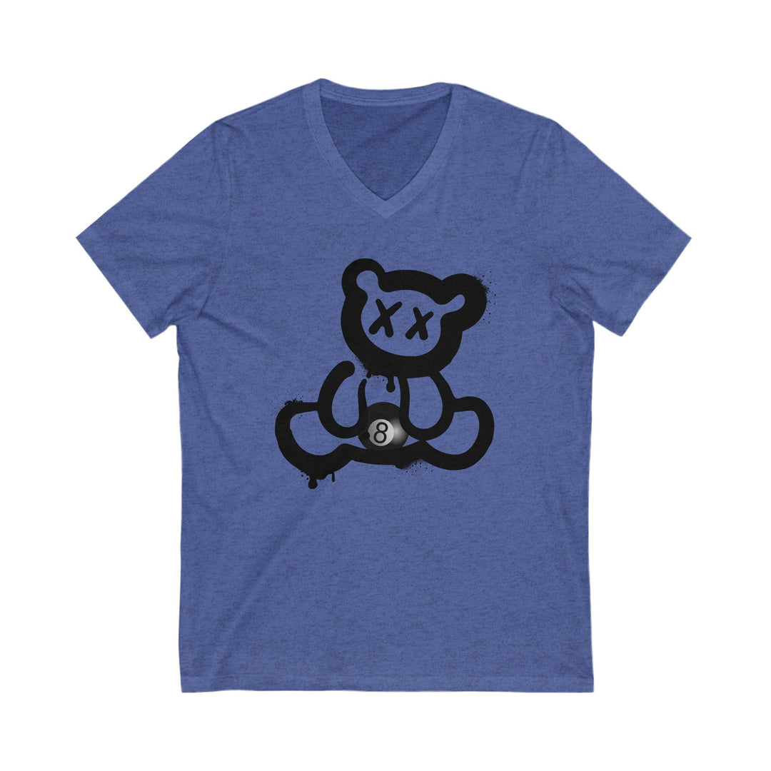 Billiard Bear Black Logo - 8 Ball - Unisex V - Neck Tee - BFLY BILLIARDS