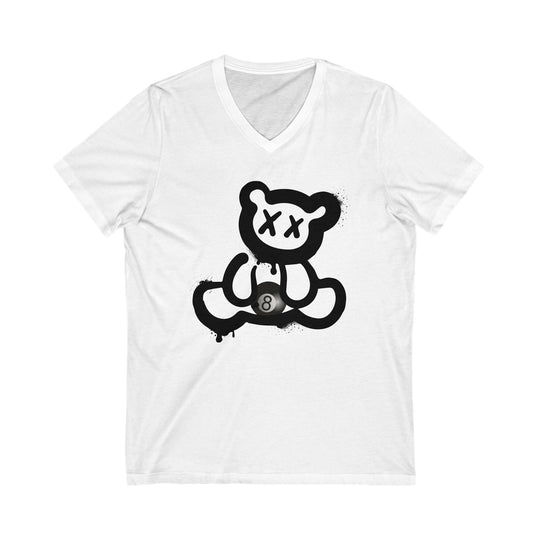 Billiard Bear Black Logo - 8 Ball - Unisex V - Neck Tee - BFLY BILLIARDS