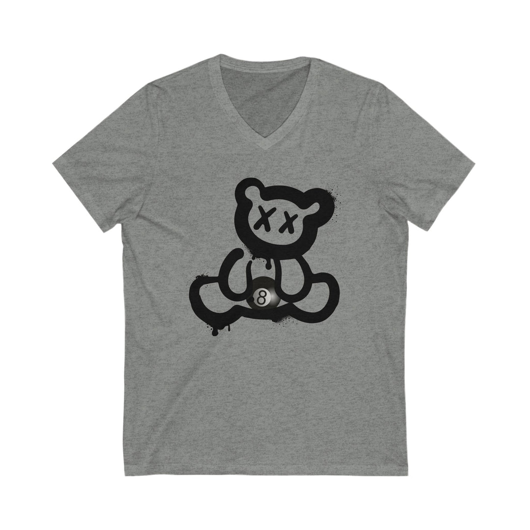 Billiard Bear Black Logo - 8 Ball - Unisex V - Neck Tee - BFLY BILLIARDS