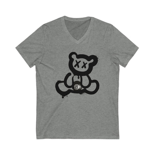 Billiard Bear Black Logo - 8 Ball - Unisex V - Neck Tee - BFLY BILLIARDS