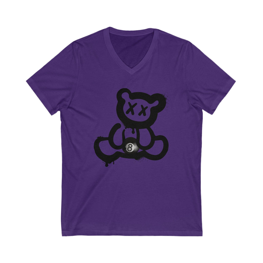 Billiard Bear Black Logo - 8 Ball - Unisex V - Neck Tee - BFLY BILLIARDS