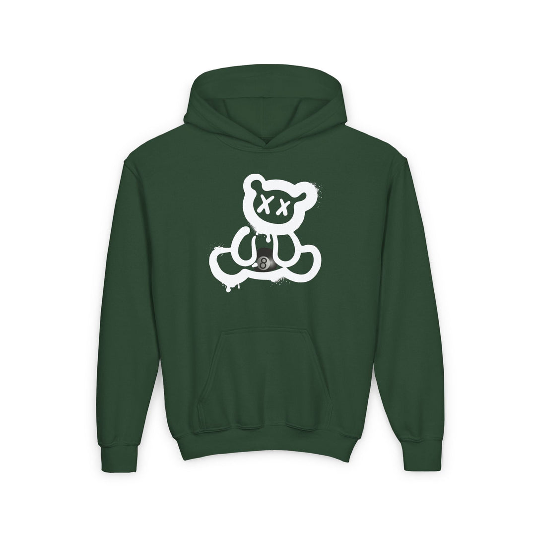 Billiard Bear Black Logo - 8 Ball - Unisex Youth Pullover Hoodie - BFLY BILLIARDS