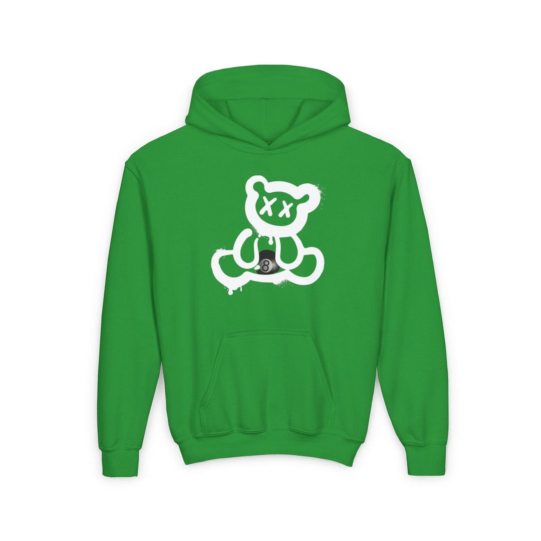 Billiard Bear Black Logo - 8 Ball - Unisex Youth Pullover Hoodie - BFLY BILLIARDS