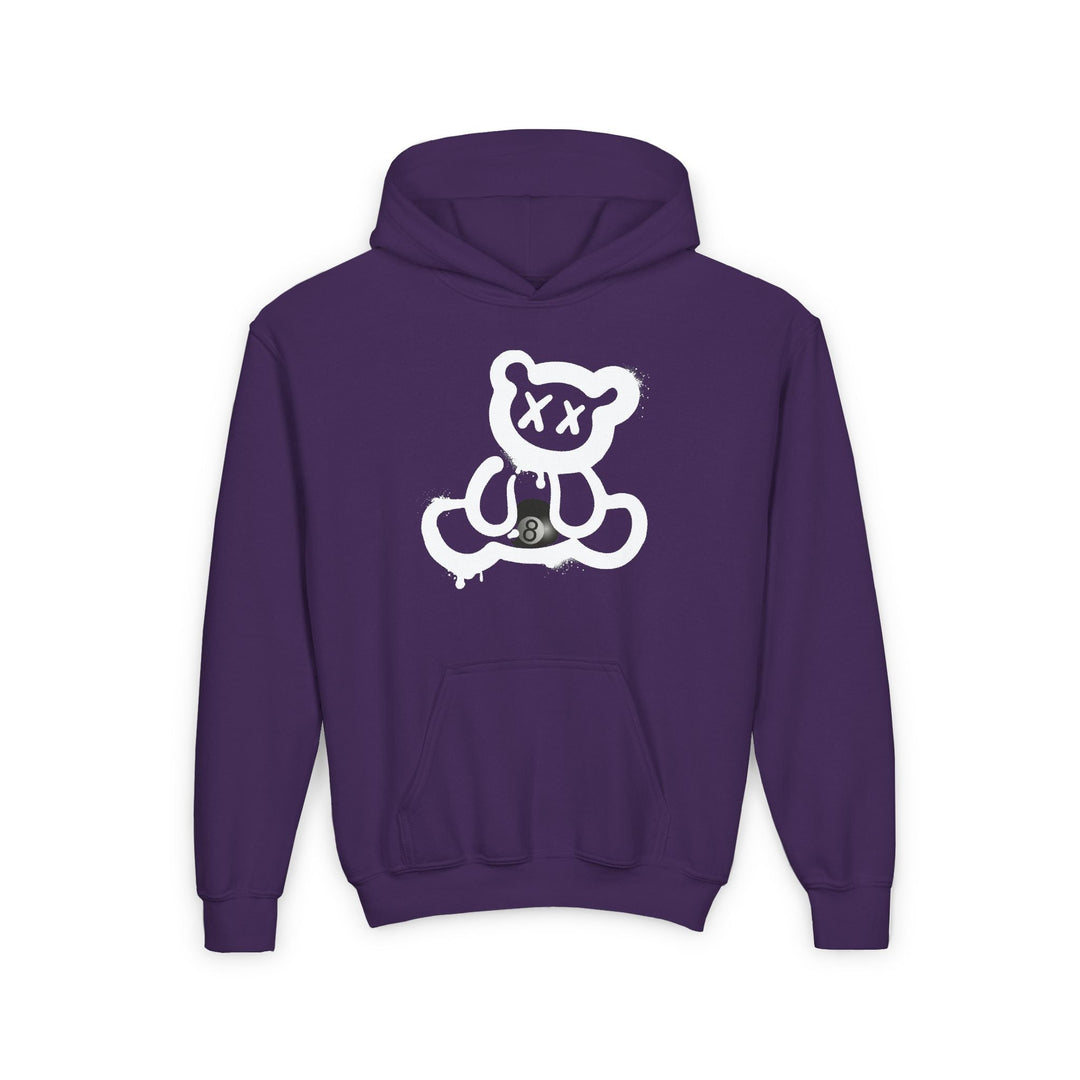 Billiard Bear Black Logo - 8 Ball - Unisex Youth Pullover Hoodie - BFLY BILLIARDS
