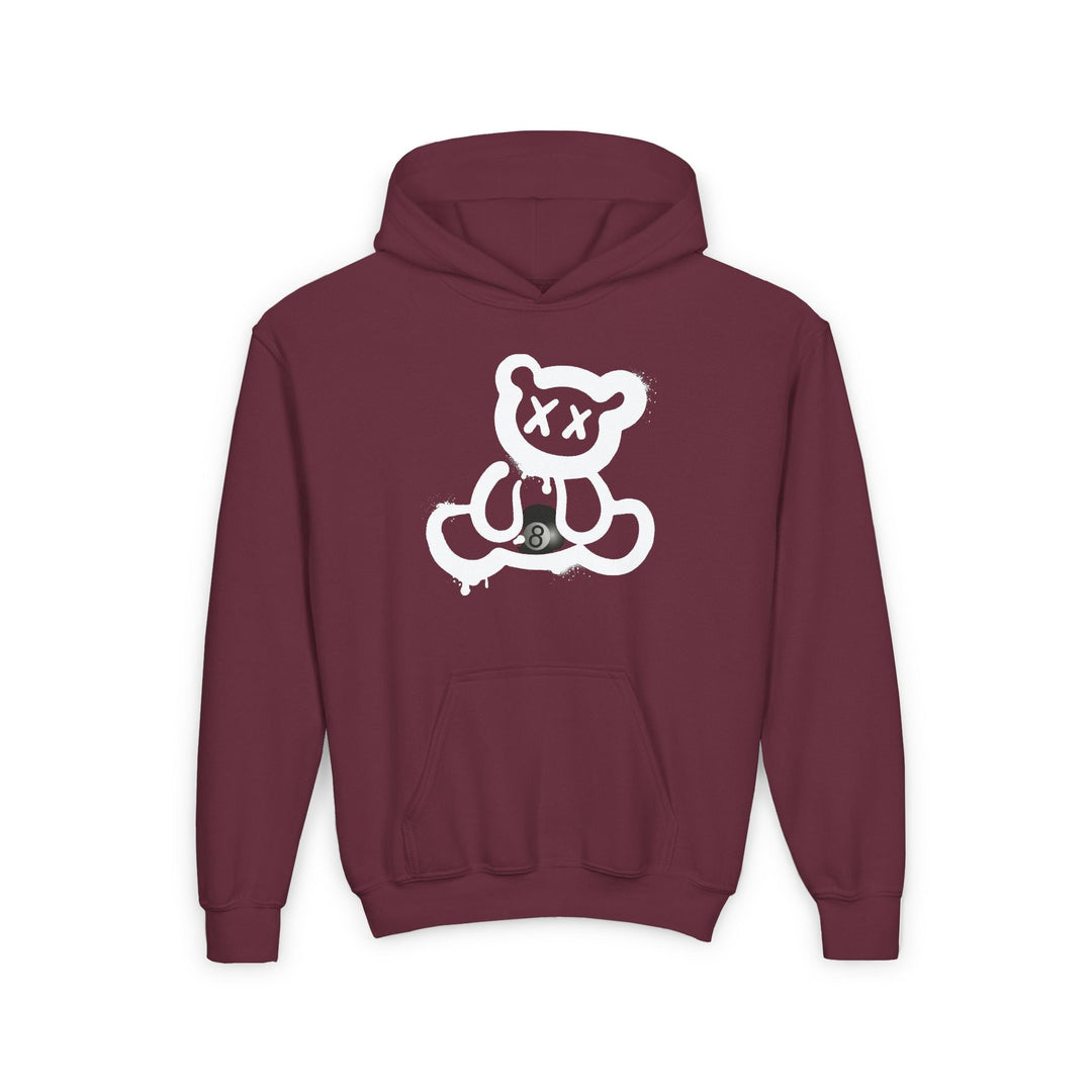 Billiard Bear Black Logo - 8 Ball - Unisex Youth Pullover Hoodie - BFLY BILLIARDS