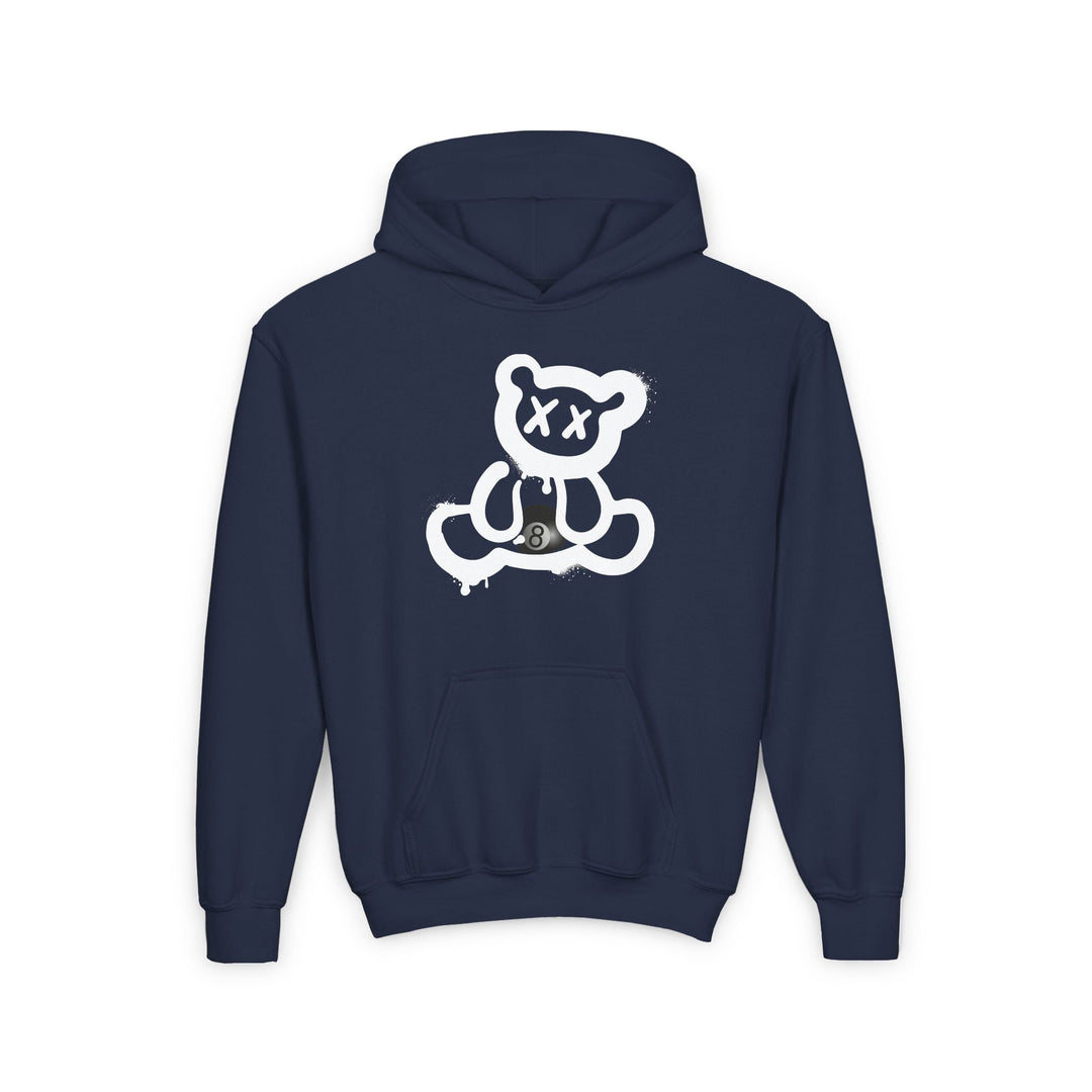 Billiard Bear Black Logo - 8 Ball - Unisex Youth Pullover Hoodie - BFLY BILLIARDS