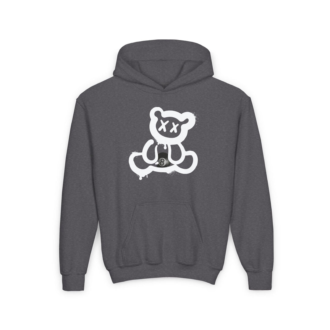 Billiard Bear Black Logo - 8 Ball - Unisex Youth Pullover Hoodie - BFLY BILLIARDS