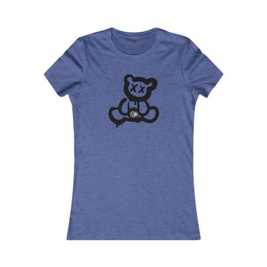 Billiard Bear Black Logo - 8 Ball - Women's Fitted Tee - BFLY BILLIARDS
