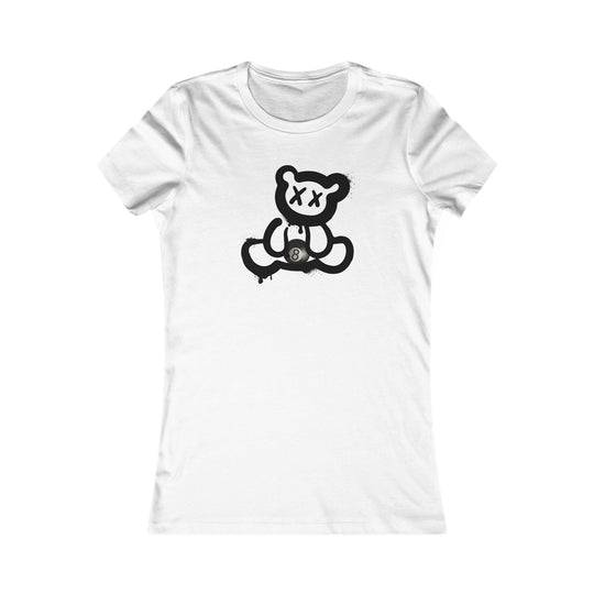 Billiard Bear Black Logo - 8 Ball - Women's Fitted Tee - BFLY BILLIARDS
