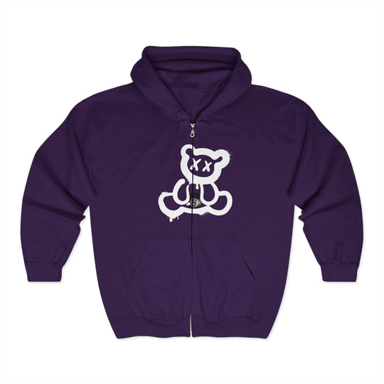 Billiard Bear White Logo - 8 Ball - Full Zip Hoodie - BFLY BILLIARDS