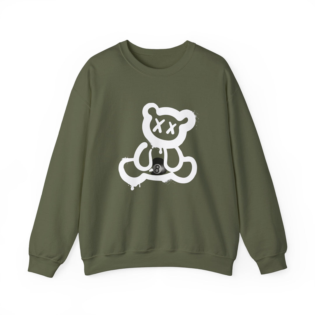 Billiard Bear White Logo - 8 Ball - Unisex Crewneck Sweatshirt - BFLY BILLIARDS