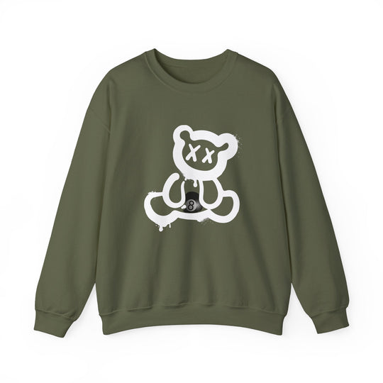 Billiard Bear White Logo - 8 Ball - Unisex Crewneck Sweatshirt - BFLY BILLIARDS
