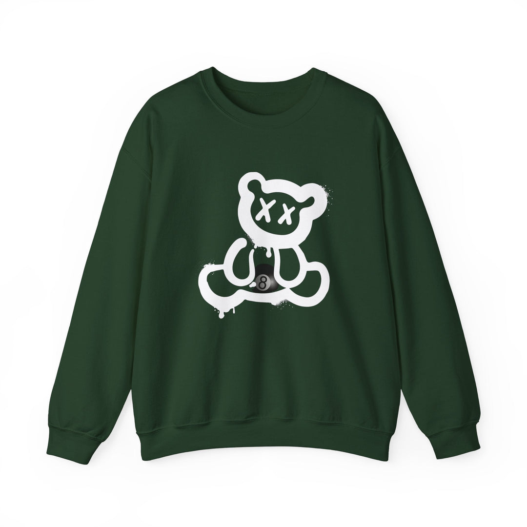 Billiard Bear White Logo - 8 Ball - Unisex Crewneck Sweatshirt - BFLY BILLIARDS