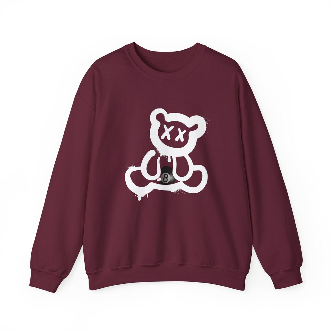 Billiard Bear White Logo - 8 Ball - Unisex Crewneck Sweatshirt - BFLY BILLIARDS