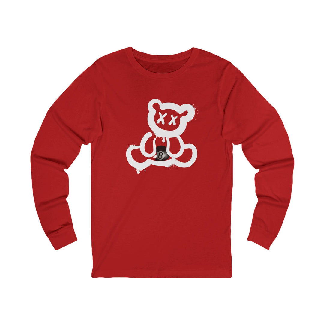 Billiard Bear White Logo - 8 Ball - Unisex Long Sleeve Tee - BFLY BILLIARDS