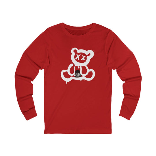 Billiard Bear White Logo - 8 Ball - Unisex Long Sleeve Tee - BFLY BILLIARDS