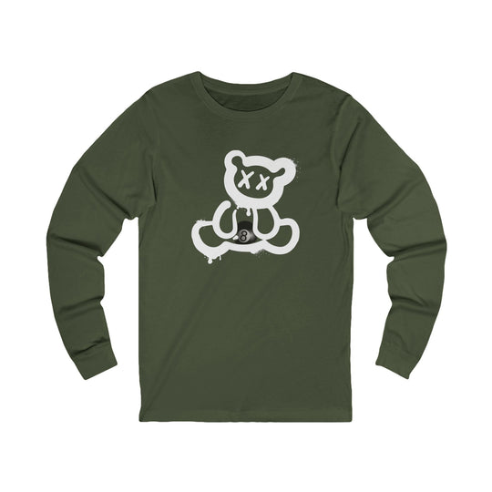Billiard Bear White Logo - 8 Ball - Unisex Long Sleeve Tee - BFLY BILLIARDS