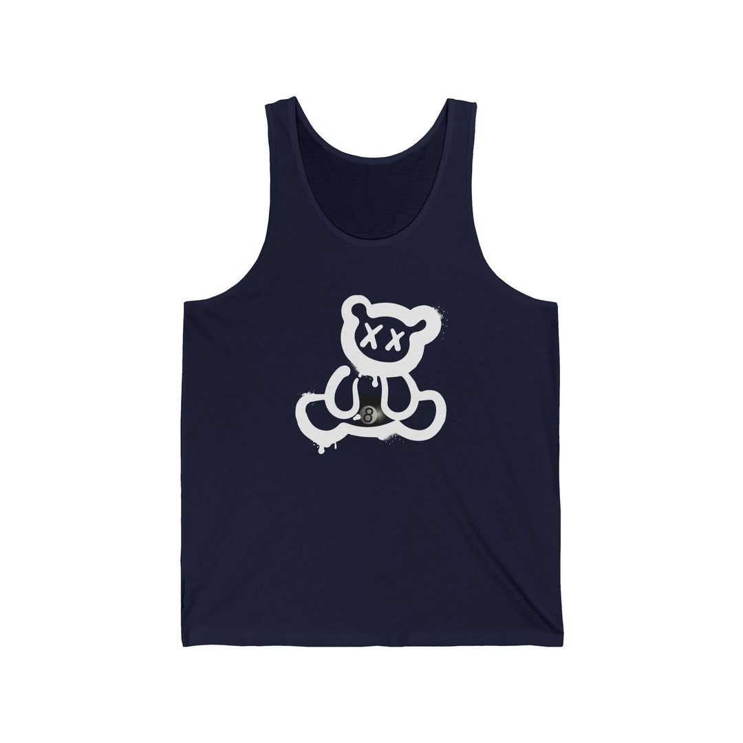 Billiard Bear White Logo - 8 Ball - Unisex Tank Top - BFLY BILLIARDS