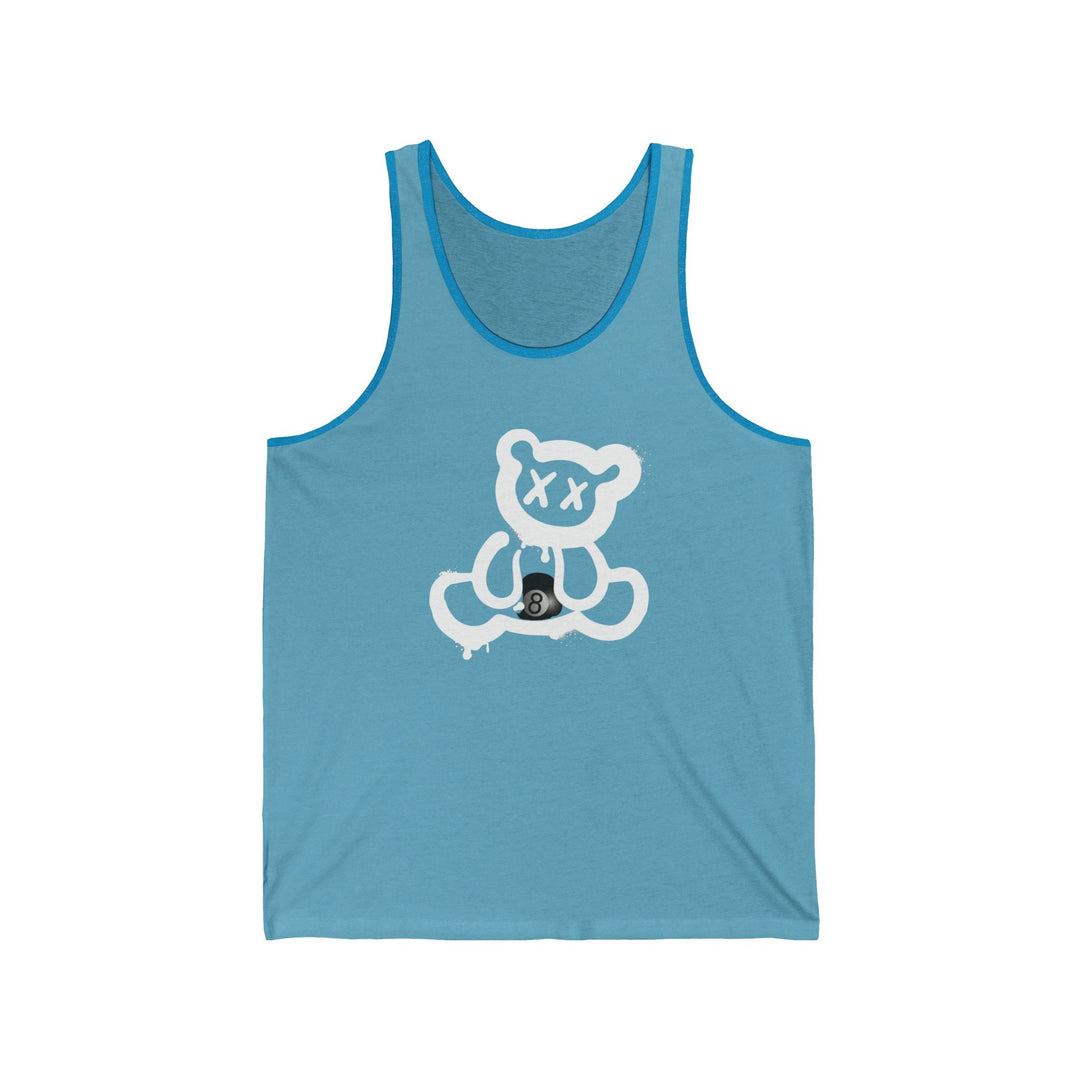 Billiard Bear White Logo - 8 Ball - Unisex Tank Top - BFLY BILLIARDS