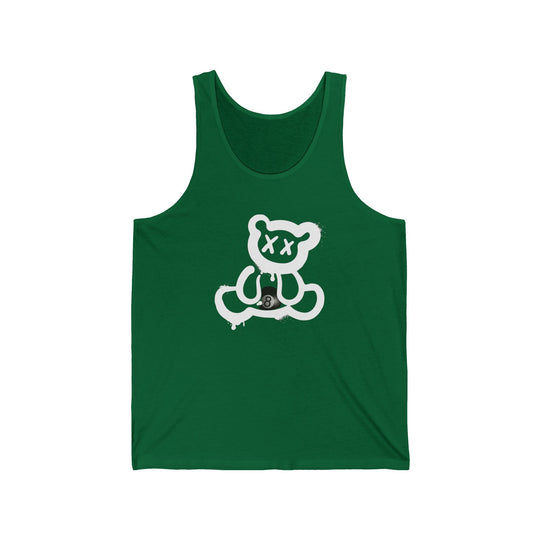 Billiard Bear White Logo - 8 Ball - Unisex Tank Top - BFLY BILLIARDS