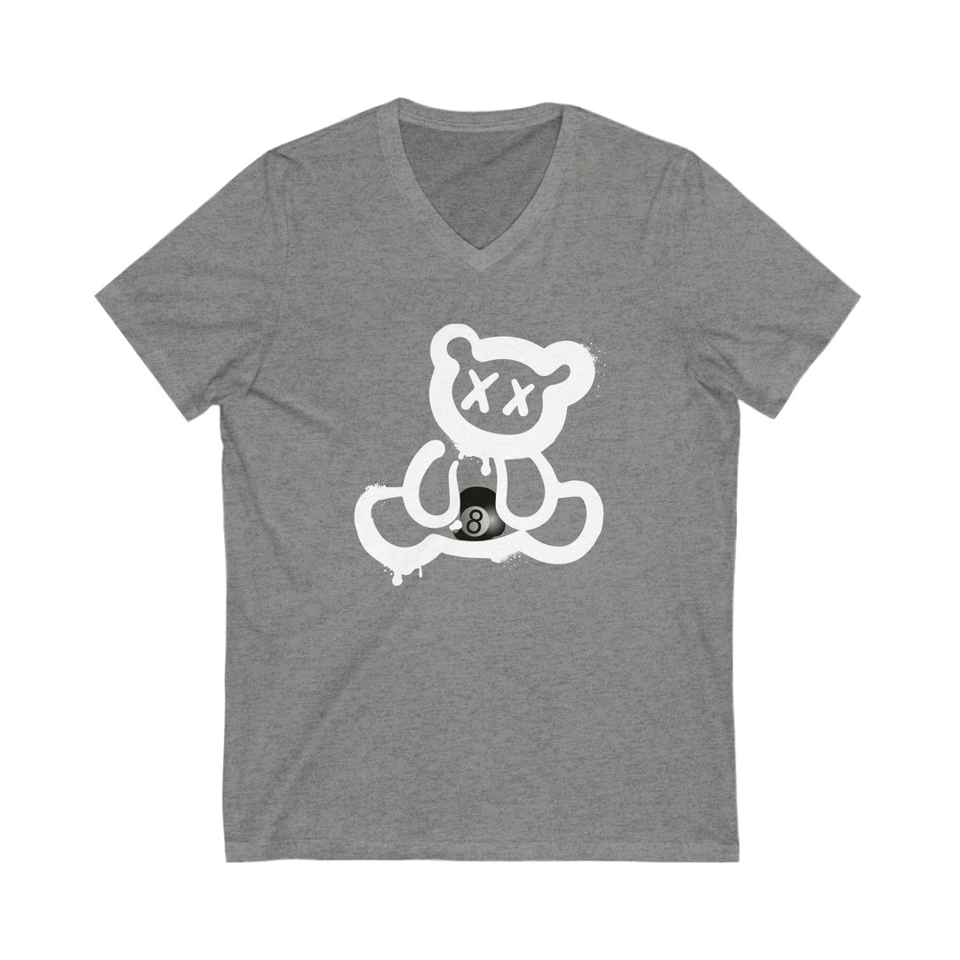 Billiard Bear White Logo - 8 Ball - Unisex V - Neck Tee - BFLY BILLIARDS