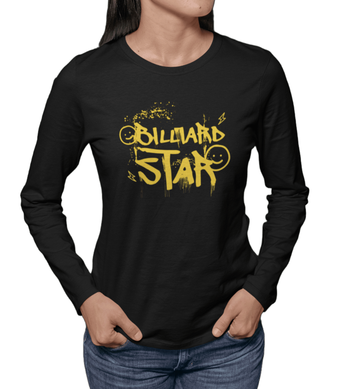 Billiard Star - Custom Long Sleeve Tee - BFLY BILLIARDS