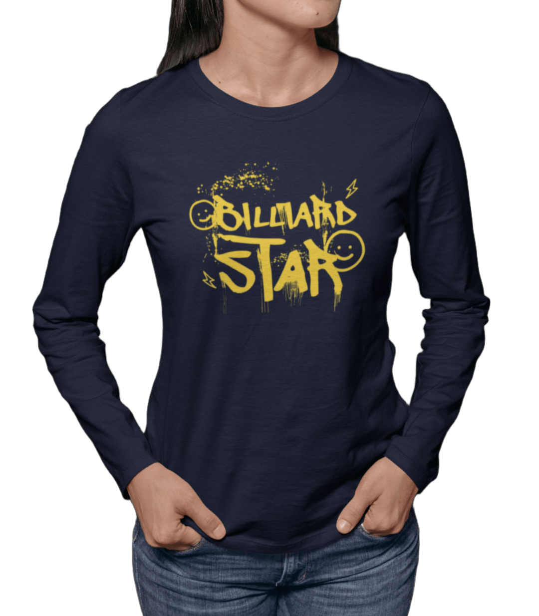 Billiard Star - Custom Long Sleeve Tee - BFLY BILLIARDS