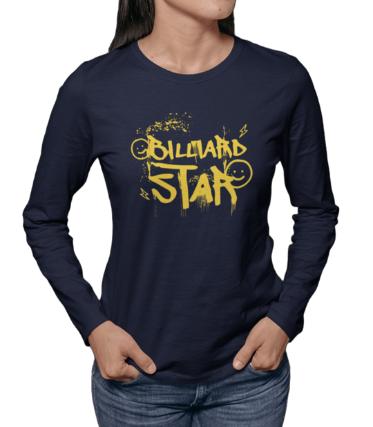 Billiard Star - Custom Long Sleeve Tee - BFLY BILLIARDS
