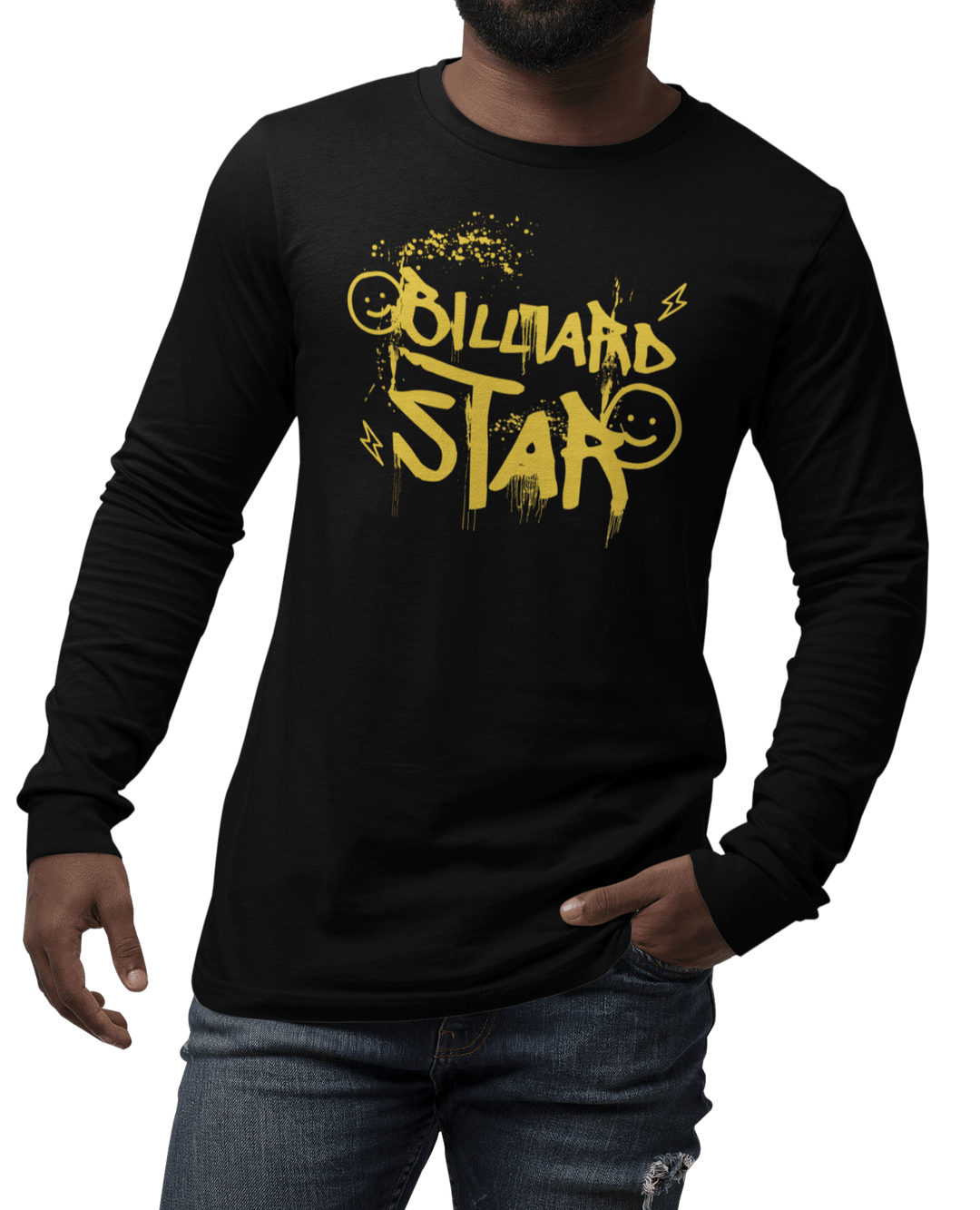 Billiard Star - Custom Long Sleeve Tee - BFLY BILLIARDS