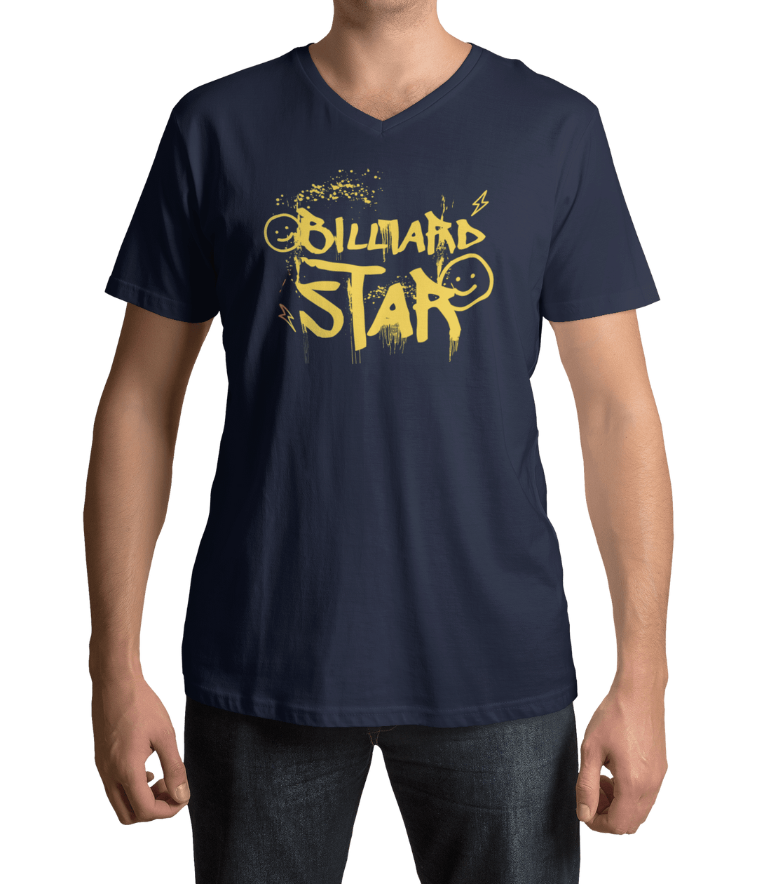 Billiard Star - Custom V-Neck Tee - BFLY BILLIARDS