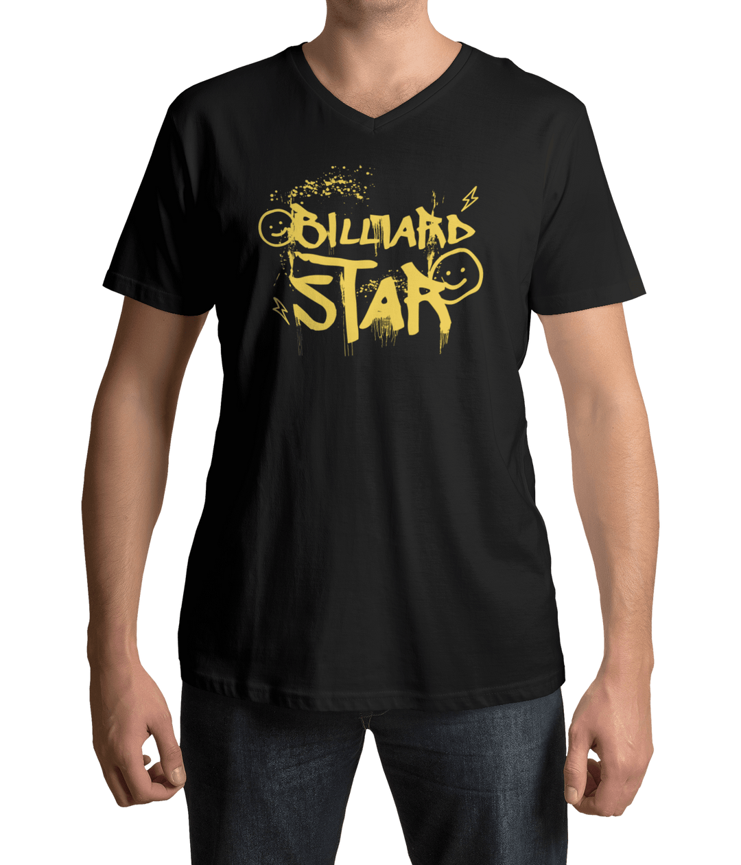 Billiard Star - Custom V-Neck Tee - BFLY BILLIARDS