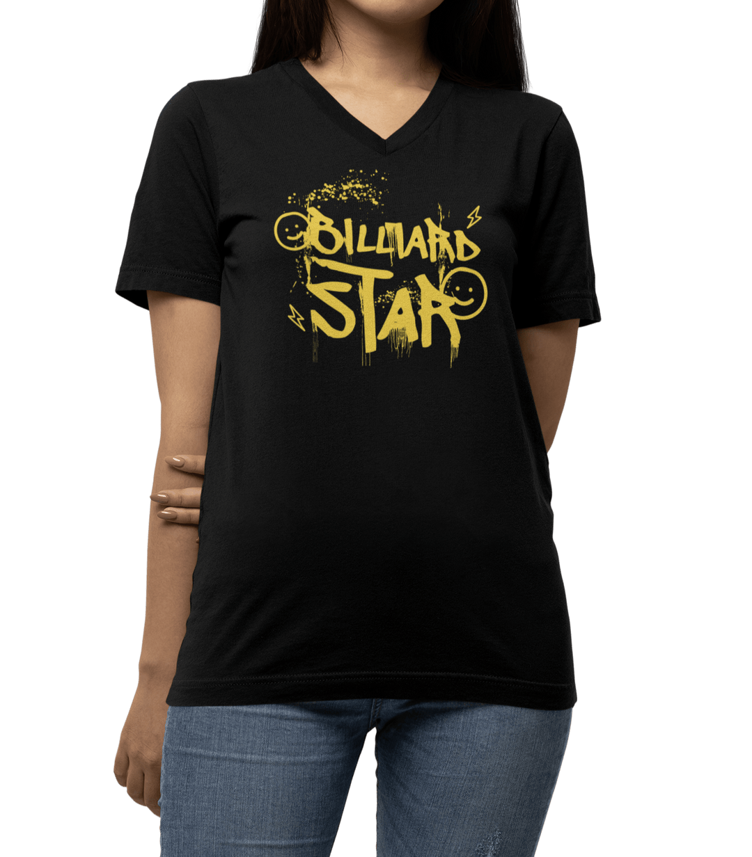 Billiard Star - Custom V - Neck Tee - BFLY BILLIARDS