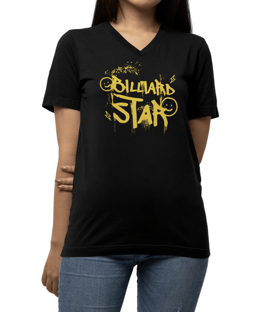 Billiard Star - Custom V - Neck Tee - BFLY BILLIARDS